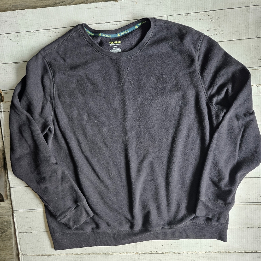 Tek Gear Ultrasoft Fleece Black Womens Crewneck Pullover Sweatshirt Sz XXL‎